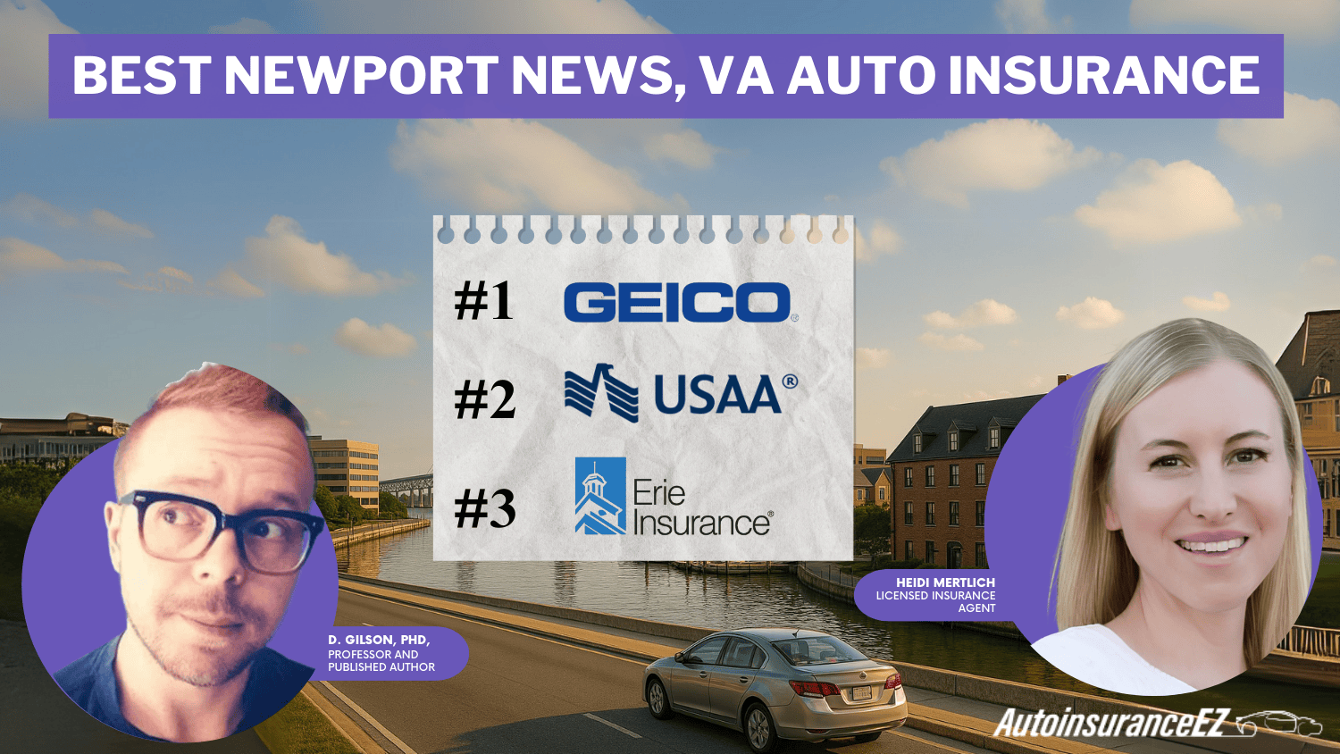Best Newport News, VA Auto Insurance: Geico, USAA, and Erie
