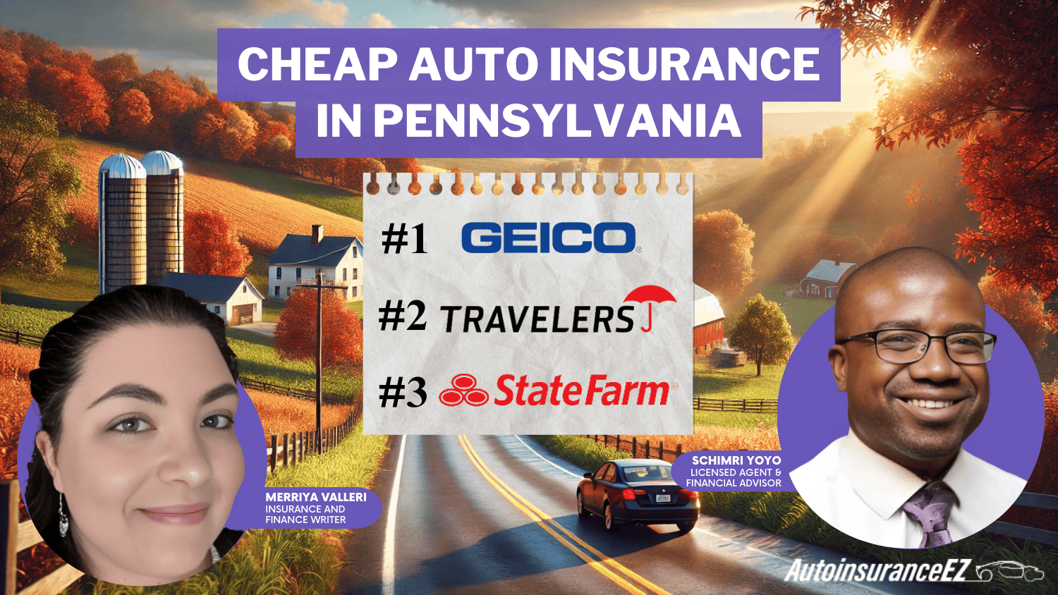 cheap auto insurance in PennsylvanIa: Geico, Travelers, and State Farm
